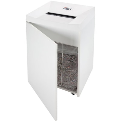 HSM TAA-compliant Cross-cut Shredder - Cross Cut - 7 Per Pass - for shredding Paper - 0" (0.79 mm) x 0.2" (4.76 mm) Shred Size - P-6 - 5.20 in/s (132.08 mm/s) - 10.5" (266.70 mm) Throat - 5 Minute Run Time - 30 Minute Cool Down Time - 93.50 L Wastebin Capacity - 670 W - White 5-7 SHEET CROSS-CUT SHREDDER 20 GALLON CAPACITY