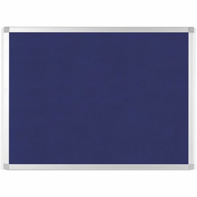 Merangue Ayda Blue Felt Bulletin Board, 36" x 48" - 36" (914.40 mm) Board Height x 48" (1219.20 mm) Board Width x 0.50" (12.70 mm) Board Depth - Blue Felt, Fabric Surface - Self-healing, Durable, Resilient - Silver Aluminum Frame - 1 / Unit BOARD SIZE: 36" X 48" ALUMINUM FRAME