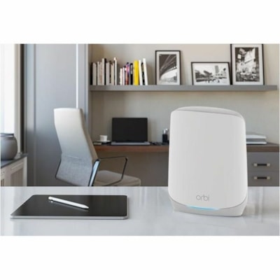 Netgear Orbi RBS760 Tri Band Wi-Fi 6 IEEE 802.11 a/b/g/n/ac/ax 5.40 Gbit/s Wireless Range Extender - Indoor - 2.40 GHz, 5 GHz - 6 x Internal Antenna(s) - Internal - MIMO Technology - 2 x Network (RJ-45) - Gigabit Ethernet 6PERP 
