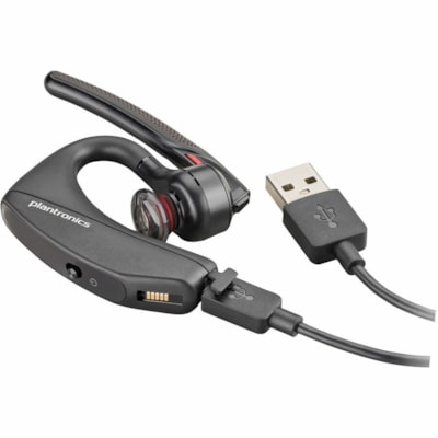 Poly Voyager 5200 UC USB-A Headset +BT600 Dongle TAA - Google Assistant, Siri - Mono - USB Type A - Wireless - Bluetooth - 98.4 ft - 32 Ohm - 100 Hz to 20 kHz - Over-the-ear, Earbud - Monaural - In-ear - Omni-directional, MEMS Technology, Noise Cancelling Microphone - Black   