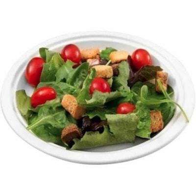 Globe Compostable Plates - 10" (254 mm) Diameter - Sugarcane Fiber Body - 1000/ Case - 10" (254 mm) Diameter - Sugarcane Fiber Body - 1000 / Case COMPOSTABLE 