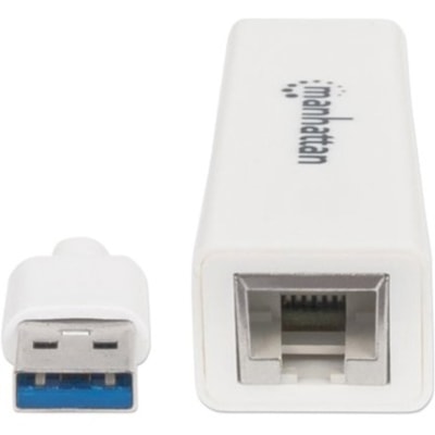 Manhattan USB 3.0 Gigabit Adapter - USB - 1 Port(s) - 1 x Network (RJ-45) - Twisted Pair - 10/100/1000Base-T - Desktop Male Left Gender - Female Righ t Gender - USB 3.0 R