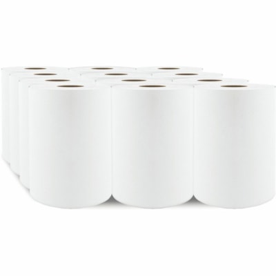 Cascades PRO - Essuie-tout en rouleau - 1 Pli - largeur de 7,87 po (199,90 mm) - diamètre du rouleau 5,30 po (134,62 mm) - 1,88 po (47,63 mm) Matériau - Blanc - 12 / emballage  