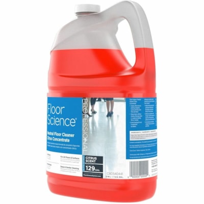 Diversey Floor Science Neutral Floor Cleaner Citrus Concentrate - For Multi Surface, Multipurpose - Concentrate - Liquid - 3.79 L - 7 pH - Citrus Scent - Rinse-free, Residue-free, Film-free, Low Foaming, Phosphorous-free - Orange - 4 / Pack  