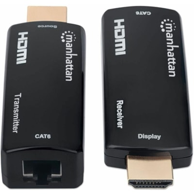 Kit expandeur vidéo Manhattan - ABS, Plastique - Noir ver Ethernet Extender Kit Exte nds an HDMI Signal u