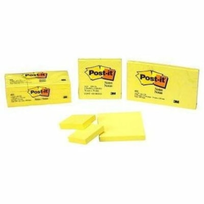 Post-it® Adhesive Note - 1 1/2" (38 mm) Flag/Note Width x 2 1/64" (51 mm) Flag/Note Length - Rectangle - 100 Sheets per Pad - Yellow - Indispensable, Removable - 12 / Pack REMOVABLE STICKS TO MOST SURFACES 100/PAD
