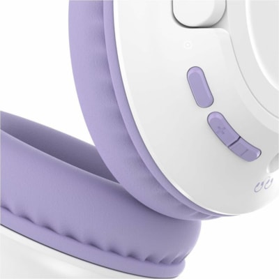 Belkin SoundForm Inspire Wireless Over-Ear Headset for Kids - Stereo - Mini-phone (3.5mm) - Wired/Wireless - Bluetooth - 30 ft (9.14 m) - Over-the-ear, On-ear - Binaural - Ear-cup - Lavender EAR HEADSET LAVENDER 