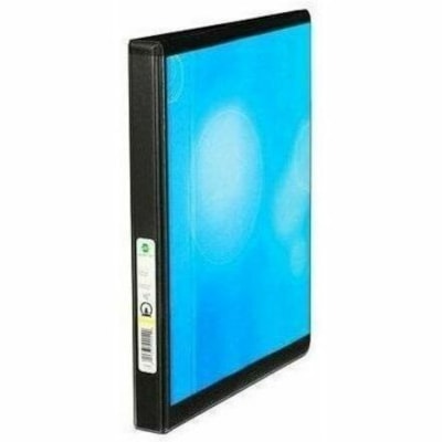 Grand & Toy Presentation Binder - Letter - 8 1/2" (215.90 mm) x 11" (279.40 mm) Sheet Size - 125 Sheet Capacity - 0.50" (12.70 mm) Ring(s) - Fastener(s): Round Ring - Pocket(s): 4, Internal - Polypropylene, Plastic - Black - Recycled - PVC-free, Anti-glare, Locking Ring, Clear Front, Cover, Easy Ope  