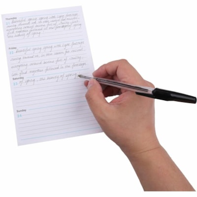 Grand & Toy Premium Ballpoint Pens, Black, Medium, Box of 12 - 0.7 mm (0.03") Medium Round Pen Point - Black Ink - Clear Barrel - 12 / Box PREMIUM TUNGSTEN CARBIDE BALL NON-CLOGGING INK NON-REFILLABL
