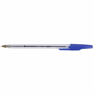 Grand & Toy Premium Ballpoint Pens, Blue, Fine, 12/Box - Fine Round Pen Point - Blue Ink - Blue Barrel - 12 / Box PREMIUM TUNGSTEN CARBIDE BALL NON-CLOGGING INK NON-REFILLABL