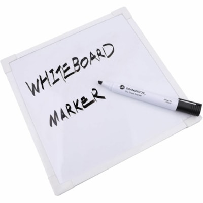 Grand & Toy Low-Odour Dry-Erase Markers, Black, Chisel, Pack of 4 - Chisel Marker Point - Erasable - Black Ink - White Barrel - 4 / Pack TIP 4/PK BLACK 