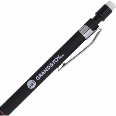 Grand & Toy Rubber Grip Mechanical Pencils, 0.5 mm, 12/BX - 0.5 mm Lead - Refillable - Black Barrel - 12 / Box RUBBERIZED NON SLIP GRIP SLID- ING SLEEVE