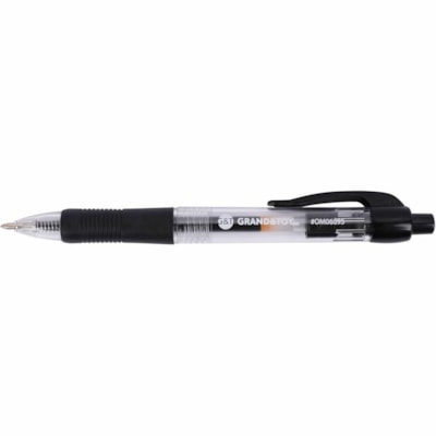 Grand & Toy - Stylos à encre gel à pointe rétractable, noir, pointe moyen - 0,7 mm (0,03 po) Moyenne Pointe de stylo - Rétractable - Ink Noir - A base de gel - Barrel clair - 12 / boîte REMPLACE 99350 