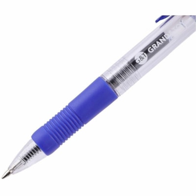 Grand & Toy Retractable Gel Pens, Blue, Medium, 0.7 mm, Box of 12 - 0.7 mm (0.03") Medium Pen Point - Retractable - Blue Ink - Gel-based - Clear Barrel - 12 / Box REPLACED 99351 
