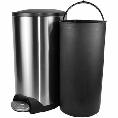 Globe Step On Container Stainless Steel With Soft Close Lid - 10L / Silver - Step-on Opening - 2.64 gal (10000 mL) Capacity - Touchless - For Healthcare, Office, Kitchen, Washroom, Nursing Home, Lobby - Foot Pedal, Wear Resistant, Tear Resistant - 14.3" (363.22 mm) Height x 13" (330.20 mm) Width x 9 STEP ON SOFT CLOSE LID STAINLESS STEEL