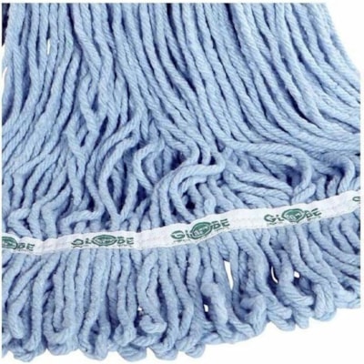 Globe Syn-Pro Synthetic 5 Inch Wide Band Wet Blue Looped End Mop - 20 Oz / Blue - 7" (177.80 mm) Width x 18.50" (469.90 mm) Length - Wide Headband, Looped Ends, Fray Resistant, Tailband, Tangle Resistant, Chemical Resistant, Disinfectant - Synthetic Yarn - Blue - 1.25 lb (566.99 g) - 1 Each LOOPED END  SYNTHETIC  BLUE #REF!
