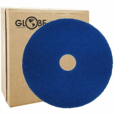 Globe - Tampons nettoyants bleus - Tampon de 16" de diamètre / Bleu - diamètre de 16 po (406,40 mm) - Sol, Nettoyage, Récurage350 tr/min Vitesse supportée - Détacheur de saletés, Essuie liquides renversés, Élimine les marques d'usure, Robuste, R&eacut POUR NETTOYAGE GÉNÉRAL MACHINES JUSQU'à 350 TR/MIN