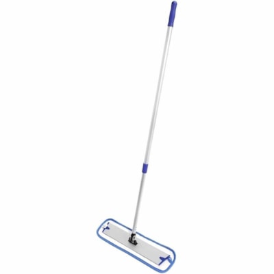 Globe Blue Microfiber Wet Pad - 12"L / Blue - 6" (152.40 mm) Width x 14.50" (368.30 mm) Length - Absorption, Durable, Hook & Loop Backing, Long Lasting - MicroFiber, Nylon, Polyester - Blue - 1.46 lb (662.24 g) - 1 Each SPLIT NYLON/POLYESTER BLEND DOUBLE FINISHED EDGES