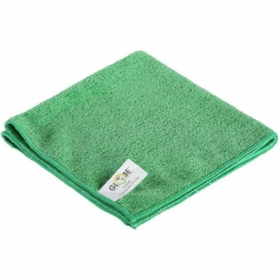 Globe Surface Cleaner - For Hospital, Nursing Home - Cloth - 14" (355.60 mm) Length x 14" (355.60 mm) Width - Disposable, Disinfectant, Launderable, Non-abrasive, Non-scratching, Soft - Green - 10 / Pack WITHSTANDS HUNDREDS OF WASHES GREEN CLEANING -  240GSM