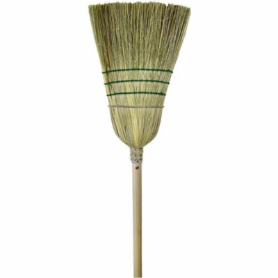 Globe Industrial Corn Broom, 1 Wire 3 String - Corn Bristle - 10" (254 mm) Overall Length 1 WIRE 3 STRING HANDLE 56" STURDY WIRE WOUND CONSTRUCTION