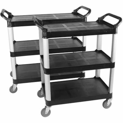 Globe Utility Carts - Large / 400Lbs / 40"L X 19.75"W X 37"H / Black - 181.44 kg Capacity - 4 Casters - 4" (101.60 mm) Caster Size - 40" Length x 19.7" Width x 37" Height - Black - 1 Each ACCOMODATES UP TO 200LBS 