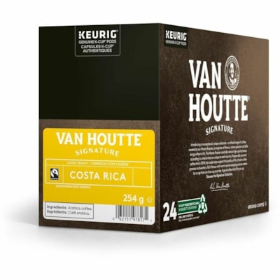 VAN HOUTTE K-Cup Costa Rica Light Roast Signature Coffee - Compatible with Keurig K-Cup Brewer - Regular, American - Light - K-Cup - Costa Rica - Kosher - 24 / Box  