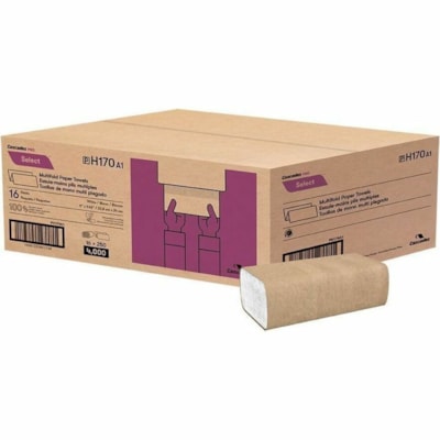 Cascades PRO - Essuie-tout Select - 1 Pli - Enchevêtré - largeur de 9,10 po (231,14 mm) x longueur de 9,40 po (238,76 mm) - Blanc - Fibre - 16 / Étui 9.1 X 9.5  WHITE CASCADES PRO SELECT
