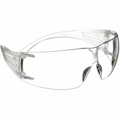 3M SecureFit 200 Safety Glasses - Recommended for: Assembly, Sanding, Sawing, Cleaning, Drilling, Grinding, Masonry, Painting, Demolition, Electrical, Facility Maintenance, ... - One Size - UVA, UVB, UVC Protection - Polycarbonate, Plastic - Clear Lens - Clear Frame - Self Adjustable, Snug Fit, Secu CLEAR LENS W/CLEAR TEMPLE ANTI-FOG LENS  3M