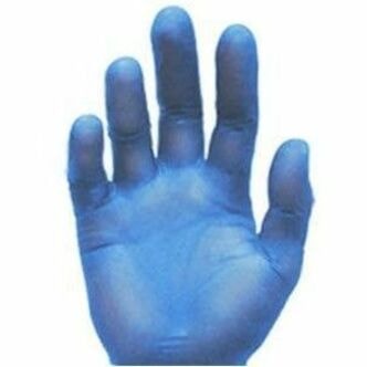 RONCO - Gant d'examen en vinyle VE1B, petite, 3 mil, bleu, boîte de 100 - épaisseur de gant 3 mil (0,08 mm) x longueur de gant 9,45 po (240 mm) - Petit Taille - Pour Main droite / gauche - Vinyle - Bleu - Non stérile, Relief, Sans latex, Étanche, Souple, Léger - Pour Éxamination BLUE EXAM GLOVES POWDER FREE 