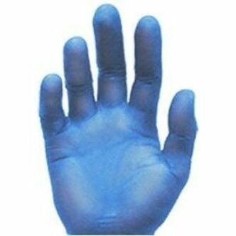 RONCO VE2B Examination Gloves - 4 mil (0.10 mm) Thickness - Allergy Protection - Small Size - Vinyl - Blue - Powder-free, Disposable, Lightweight, Comfortable, Flexible, Latex-free, Water Resistant - For Automotive, Electronic, Food Service, Industrial, Manufacturing, Printing, Beauty Salon, Hospita BLUE EXAM GLOVES POWDER FREE 