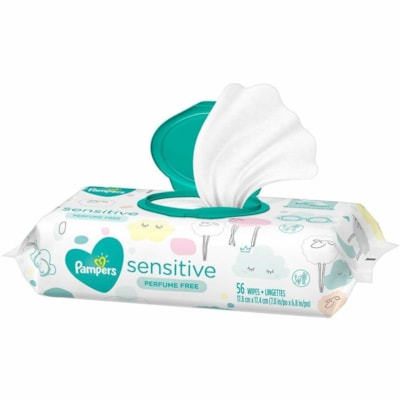 Pampers Sensitive Cleaning Wipe - White - 56 / Pack  