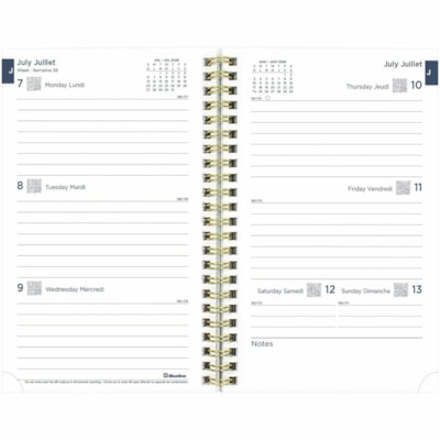 Blueline Academic Weekly Planner Geo 2023-2024, Bilingual - Academic - Weekly, Monthly - 13 Month - July 2023 to July 2024 - 1 Week Double Page Layout - 5" (127 mm) x 8" (203.20 mm) Sheet Size - Twin Wire - Multicolor - Translucent Poly Cover - Bilingual, Periodic Table, Yearly Planner, Multiplicati  