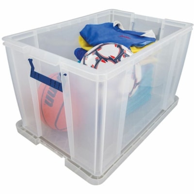 Bankers Box Storage Case - Internal Dimensions: 22.60" (574.04 mm) Width x 14.87" (377.70 mm) Depth x 14.75" (374.65 mm) Height - External Dimensions: 26" (660.40 mm) Width x 17.3" (439.42 mm) Depth x 15.3" (388.62 mm) Height - 22.45 gal (85000 mL) - Locking Clip, Lid, Flip Top Closure - Stackable - 85 L LARGE CAPACITY STORAGE BOX