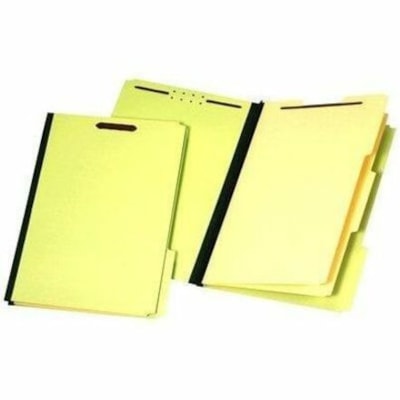 Pendaflex 2/5 Tab Cut Legal Recycled Classification Folder with Fastener - 8 1/2" x 14" - 875 Sheet Capacity - 3 1/2" Expansion - 6 Fastener(s) - Right of Center Tab Position - 2 Divider(s) - Pressboard - Green - 60% Recycled - 1 / Each 3.5" EXP  2 DIVIDERS  6 FASTNR 