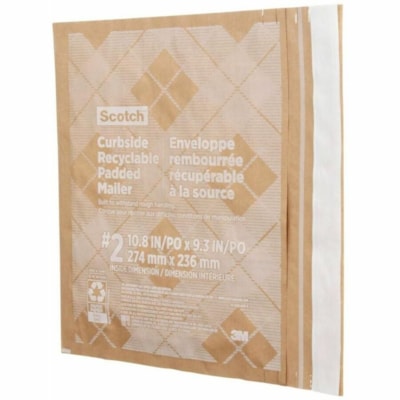 Scotch - Enveloppe postale CR-2-1-20 - Bulle/Expédition - #2 - largeur de 9 po (228,60 mm) x longueur de 10 1/2 po (266,70 mm) - Autoscellant - Brun - Papier - 20 / Carton 266 MM X 228 MM  FORMAT 2 CR-2-1-20   RéCUPéRABLE