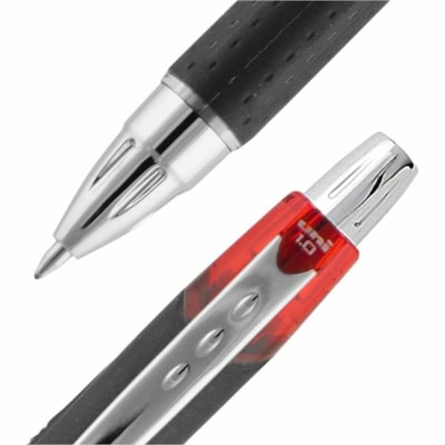 uniball(tm) Jetstream RT Ballpoint Pen - 1 mm (0.04") Bold, Medium Pen Point - Refillable - Retractable - Red Ink - Gel-based - Black Barrel - 1 / Unit BOLD TIP 