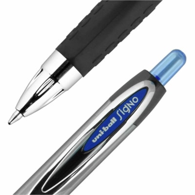 uniball(tm) 207, Gel Pen - 0.7 mm (0.03") Pen Point - Retractable - Blue Ink - Pigment-based - Clear Plastic Barrel PEN 