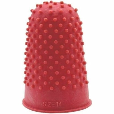 Westcott Ventilated Finger Tips, Extra Large or Thumb - 0.94" (23.81 mm) Diameter - Extra Large Size - Rubber - Red - 12 / Box EXTRA LARGE  15/16"  12/BX 