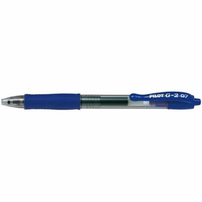 G2 Gel Pen 07mm - 0.7 mm (0.03") Fine Pen Point - Refillable - Retractable - Blue Ink - Gel-based - 1 Each RUBBER GRIP PLASTIC CLIP REFILLABLE