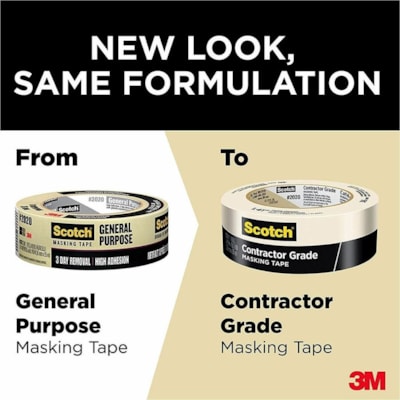 Scotch Masking Tape - 60 yd (54.9 m) Length x 0.70" (17.8 mm) Width - Tan - For Masking, General Purpose, Vinyl, Carpet, Metal, Plastic, Holding FOR GENERAL PURPOSE 