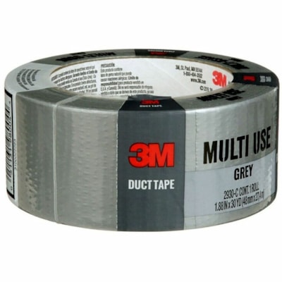 3M Multi-Use Duct Tape 2930-C, 1.88 in x 30 yd (48.0 mm x 27.4 m) - 30 yd (27.4 m) Length x 1.88" (47.8 mm) Width - Gray - Natural Rubber Adhesive - For Bundling, Cord, Patching, Reinforcing, Repair, Indoor, General Purpose - 1 Each 48.0 MM X 27.4 M 