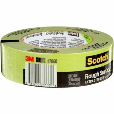 Scotch Rough Surface Painter's Tape 2060-36AP, 1.41 in x 60.1 yd - 60.1 yd (55 m) Length x 1.41" (35.8 mm) Width - Green - Damage Resistant - For Rough Surface, Brick, Concrete, Stucco, Painting, Holding, Industrial, Carpet, Unfinished Wood, Vinyl - 1 Unit GREEN PAINTER'S TAPE 
