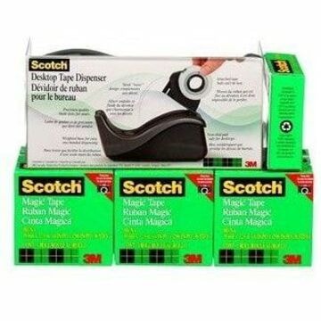 Scotch Magic Adhesive Tape Refill - 36.1 yd (33 m) Length x 0.75" (19 mm) Width - 1" Core - Matte - Transparent - Dispenser Included - Desktop Dispenser - Split Resistant, Tear Resistant, Yellowing Resistant - For Home, Office - 1 / Roll - 10 / Box C60 DISPENSER 18MM X 32.9M 