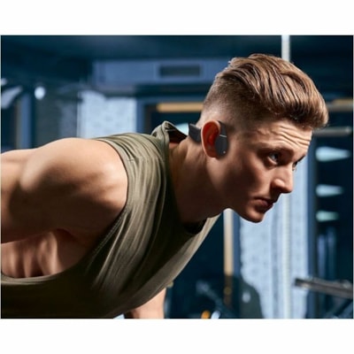 Creative Outlier Free+ Earset - Siri, Google Assistant - Stereo - Wireless - Bluetooth - 33 ft (10.06 m) - 20 Hz to 20 kHz - Over-the-ear, Behind-the-neck - Binaural - Open - 2 ft (0.60 m) Cable - Omni-directional Microphone - Matte Black, Dark Slate Gray  