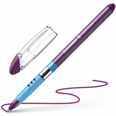 Slider Slider Basic Ballpoint Pen - 1.4 mm (0.06") Extra Broad Pen Point - Black, Red, Blue, Green, Light Blue, Violet, Orange, Pink Ink - Transparent Barrel - Stainless Steel Tip - 8 / Pack LINE WIDTH XB WALLET 8 UNIT ASSORTED COLOURS