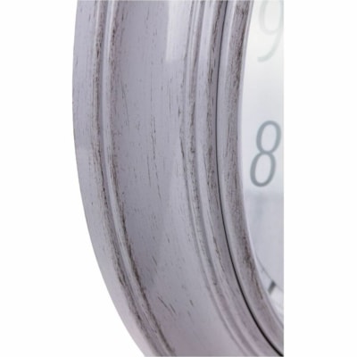 Kiera Grace Odessa Wall Clock - Analog - Quartz - White Main Dial - Brushed Gray Case - Plastic - Contemporary Style BRUSHED GREY COLOUR TRAY BOX