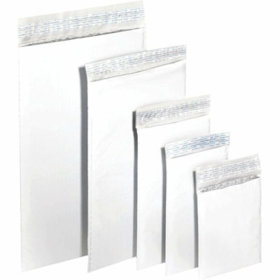 Polyair Mailer - Bubble/Shipping - #3 - 8 1/2" (215.90 mm) Width x 14 1/2" (368.30 mm) Length - Hot Melt Self-Seal - White - Poly, Polyethylene - 100 / Case 8.25X13.5" 100/CASE SELF SEAL