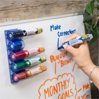 BeGreen V Board Master Dry Erase Marker - Medium Chisel Marker Point - Refillable - Blue Ink - Liquid - Translucent, Blue Barrel - 10 / Box CHISEL POINT 