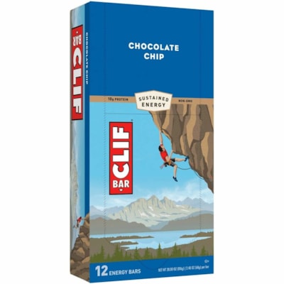 Clif Bar Chocolate Chip - Individually Wrapped, Non-GMO, Trans Fat Free, Cholesterol-free - Chocolate Chip - 2.40 oz (68 g) - 12 / Box 12 X 68GR ONT & AB ONLY