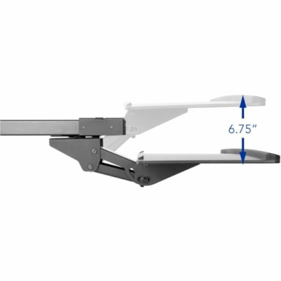 HDL Articulating Keyboard Tray - 100-KB2 - 6.7" Height x 25.5" Width x 10" Depth - Black - Steel, Metal - 1  